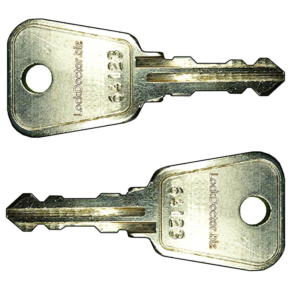 Pair of Replacement BISLEY & Elite Locker & Plant Keys (Range 64001-65000) | 64 Series Key | Lockers, Office Furniture, Plant Equipment, Garage Doors & More | Key Number Required | 2 Keys Supplied