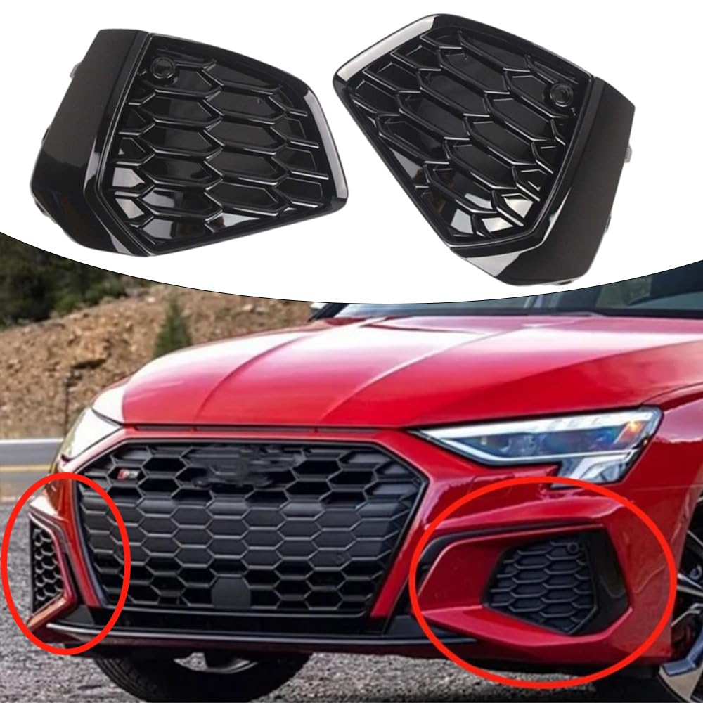 Copertura per paraurti anteriore per fendinebbia, griglia inferiore, compatibile con Audi A3/S3 Sedan 8Y S Line pre-facelift 2020-2023 8YG807671A 8YG807672A
