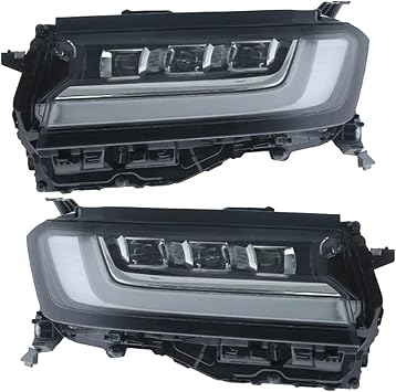 Car Front Lights Compatible with Toyota Land Cruiser Headlights 2022 2023 LC300 Headlight DRL Automotive AccessoriesIvory