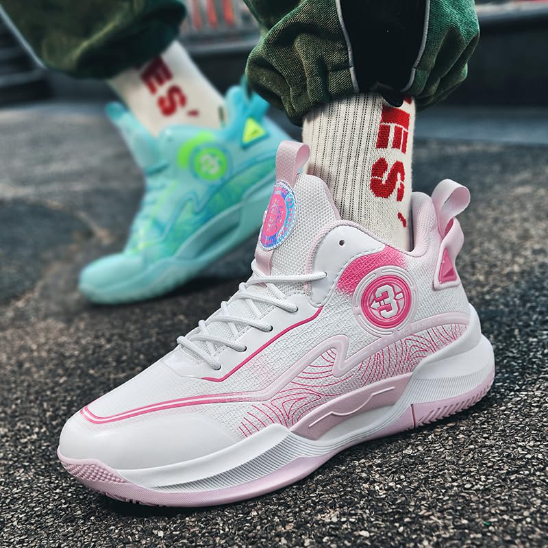 High Top Womens Mens Basketball Shoes Breathable Comfortable Lightweight Fashion Athletic Sneakers Non Slip Unisex-Adult Outdoor Sport Shoe4