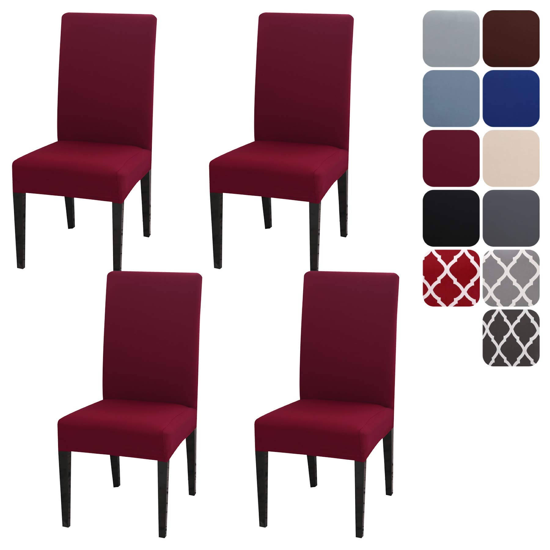 Stuhlhussen 4er oder 6er Set Stretch Stuhlhussen für Esszimmerstühle, Abnehmbarer Waschbarer Stühle Schutz Dekoration Stuhlbezug für Hotel, Zeremonie, Bankett, Küche, Restaurant, Haus, Hochzeit, Party
