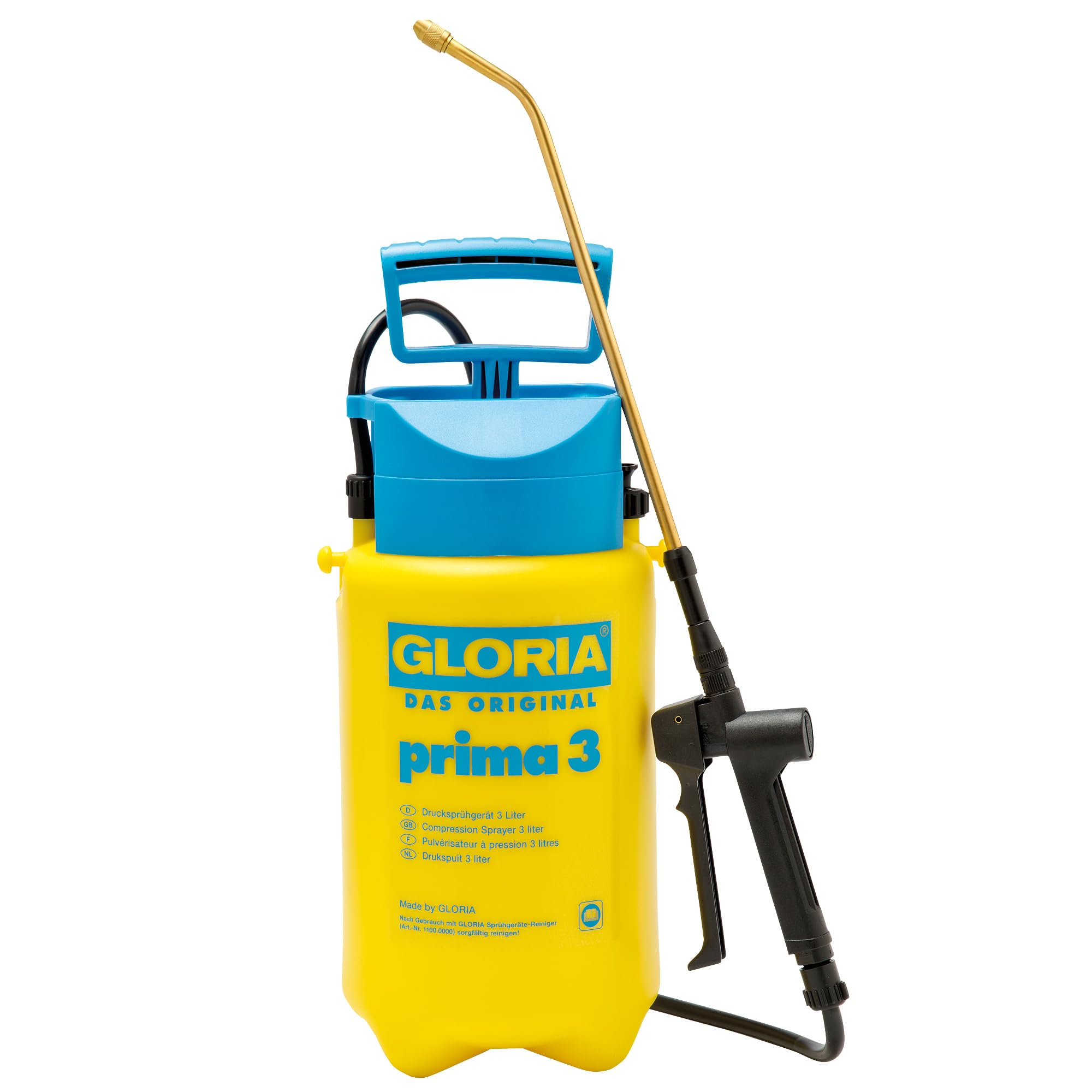 GLORIA Pulvérisateur de Jardin Prima 3 | Pulvérisateur à Pression 3L Compact et léger | Buse en Laiton réglable pour Soin des Plantes & désherbage sur Balcon et Petits Jardins