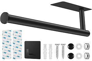 UREZORGEAR Paper Towel Holder Wall Mount Self Adhesive or Drilling