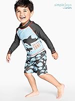 Vista 3 de Simple Joys by Carter's Toddlers and Baby Boys' Swimsuit Trunk and Rashguard Set