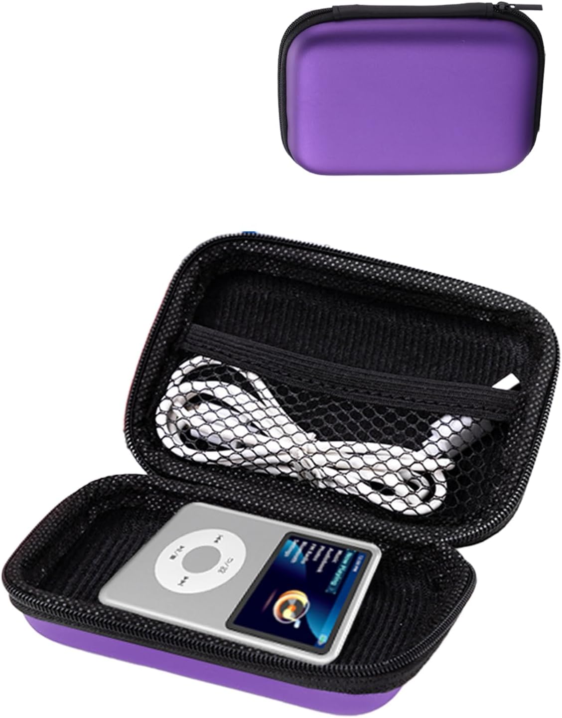 for Innioasis Y1 Mp3 Player Protective case, Shockproof and Waterproof, with mesh Pocket, Portable Multi-Functional Storage Bag, Purple
