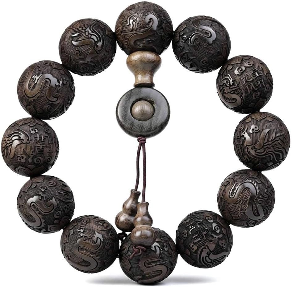 Zen Dear Unisex Burried Ebony Prayer Beads Buddha Buddhist Prayer Beads Meditation Mala Necklace Bracelet