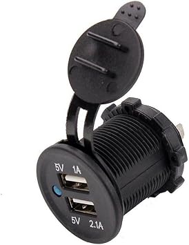 Motosiklet Araba Tekne  ift Usb  arj Soketi 5V1A 5V2.1A 2 Usb G   k  Su Ge irmez 12V Usb Priz