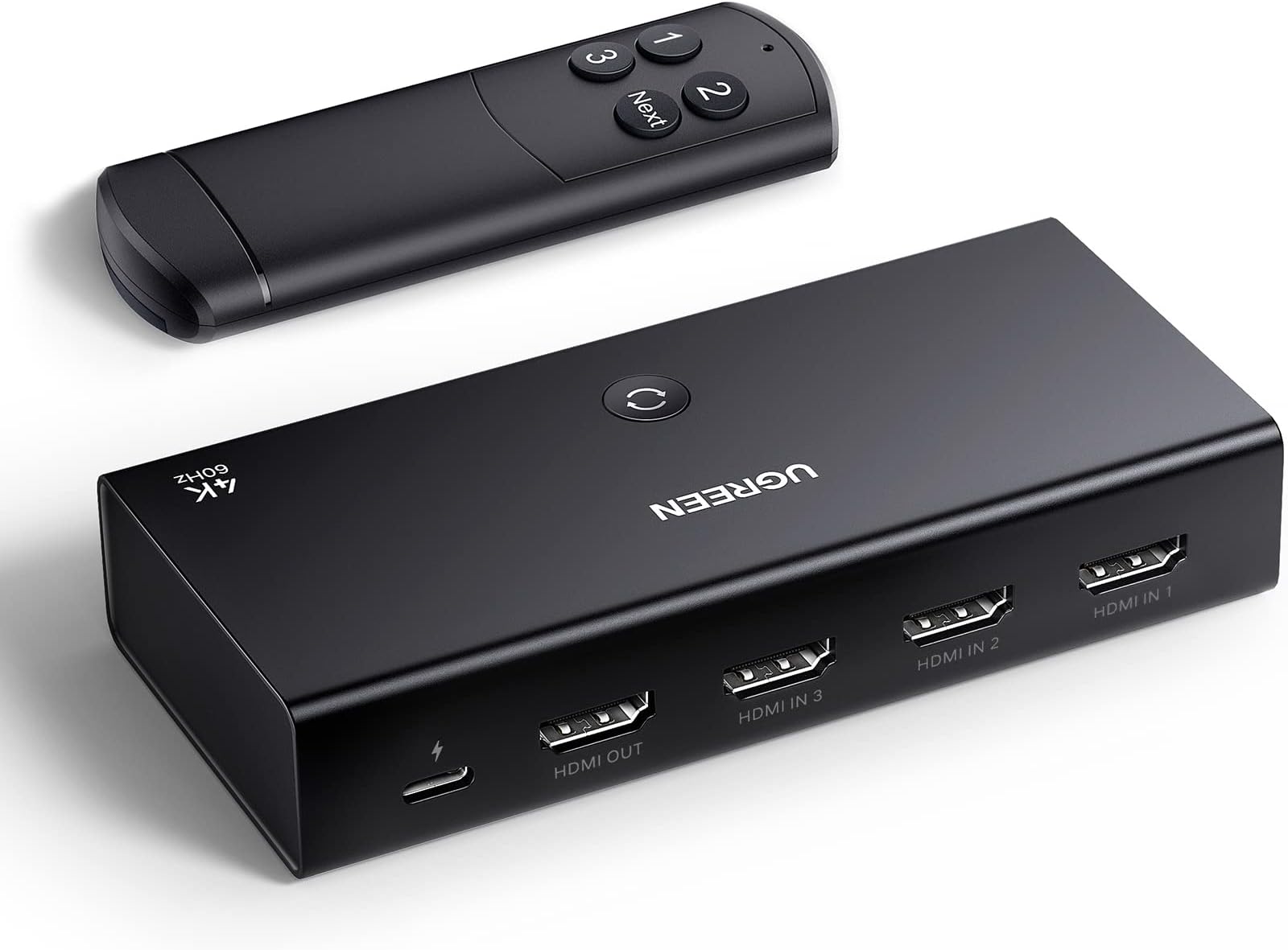 UGREEN HDMI Switch 4K 60Hz 3 in 1 out HDMI Splitter 3 Ports Box HDMI 2.0 Switcher Supports HDR/CEC/3D/HDCP 1.4 for 4K x 2K@60Hz/ Full HD 1080P Compatible with PS5 PS4 Xbox Fire Stick Roku Apple TV PC