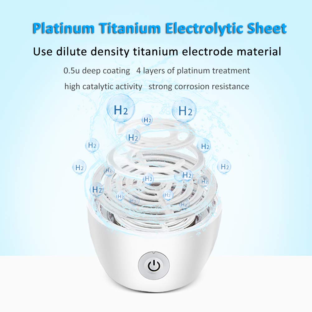 Botella de agua de hidrógeno hidrolizada portátil, taza de agua rica en hidrógeno, ionizador de tecnología Pem, generador de agua ionizada recargable USB portátil, botella de vidrio antioxi