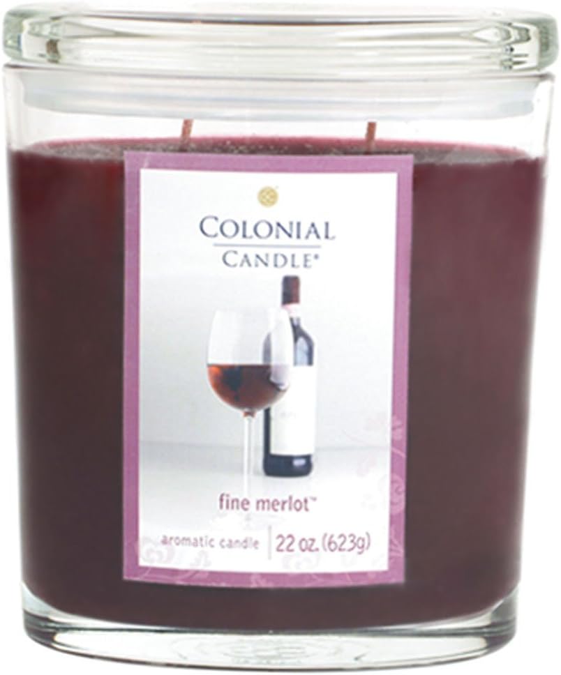 Colonial Candle Fine Merlot 22 oz Scented Oval Jar Candle