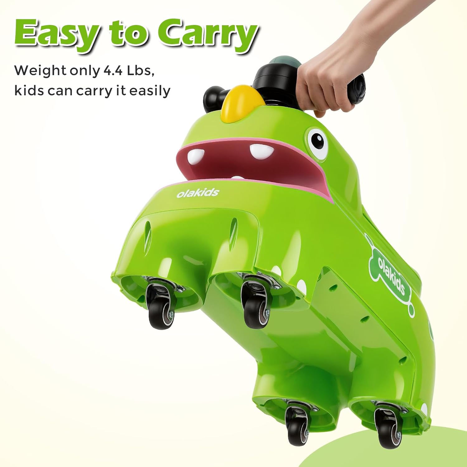 OLAKIDS Ride on Push Car, Kids Foot-to-Floor Sliding Car with Universal Wheels, Light, Sound, Under-Seat Storage, Ride on Toy for Toddlers Boys Girls Aged 3+ Years (Green)