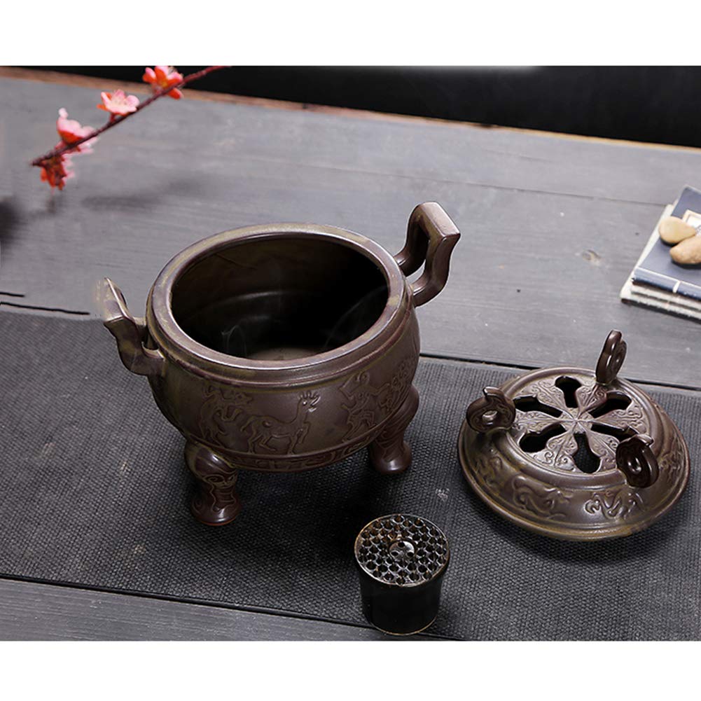 Porte-encens en céramique (Bâton/Cône/Bobine d'encens) Capteur de Cendres en céramique Plateau Bol Diffuseur de Parfum, Convient à Accueil Bureau Espace de méditation Beauté Le Yoga, Etc