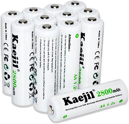 kaejil Baterías AA recargables, paquete de 12 baterías dobles A de 2800 mAh, carga previa NiMH de baja autodescarga, recarga hasta 1200 ciclos disponible en Yaxa Colombia