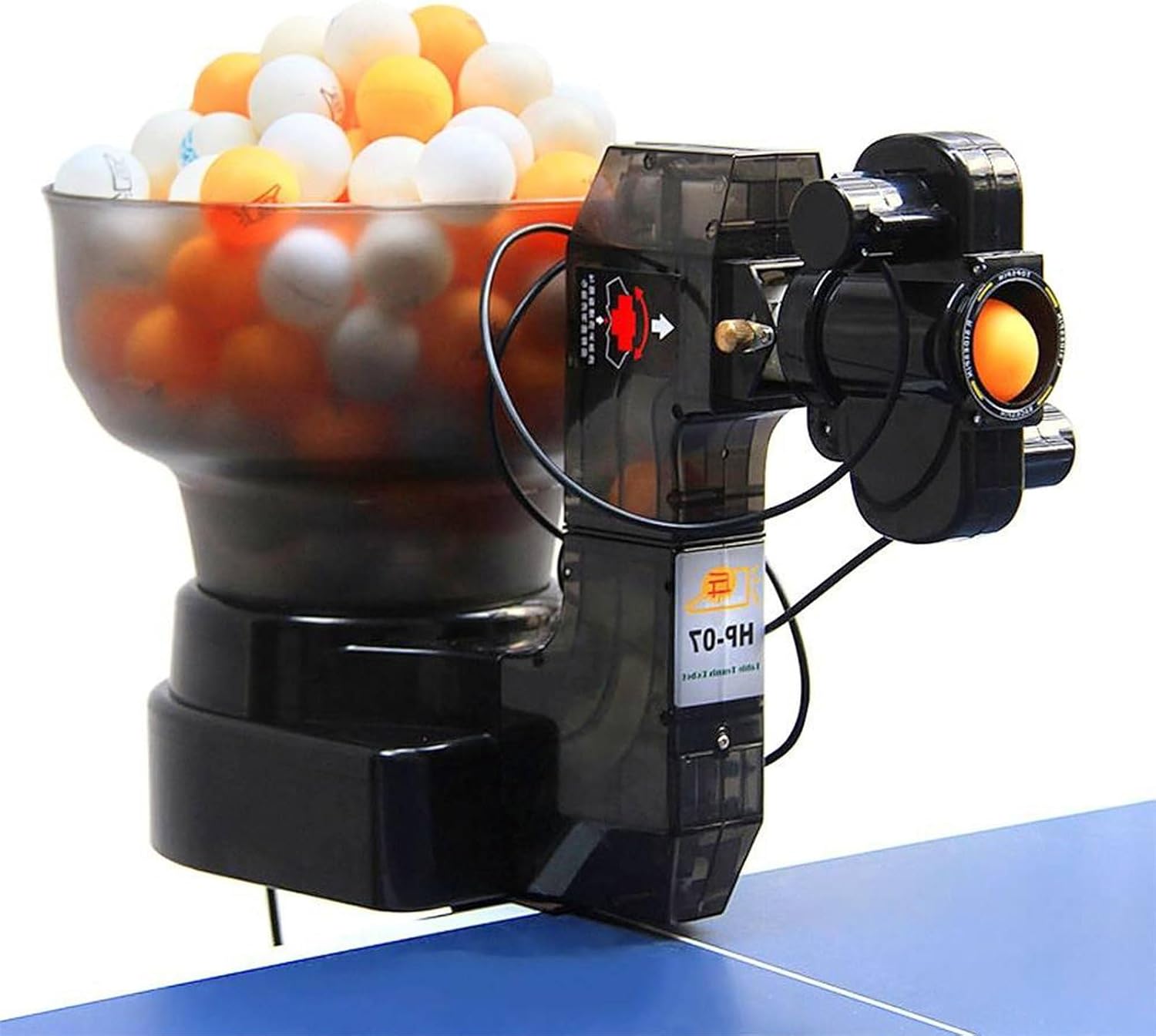 Automatic Ping Pong Ball Machine Wired Remote Control Table Tennis Robot Kit Multiple Landing Spots Table Tennis Trainer 36 Spins for Sport Training