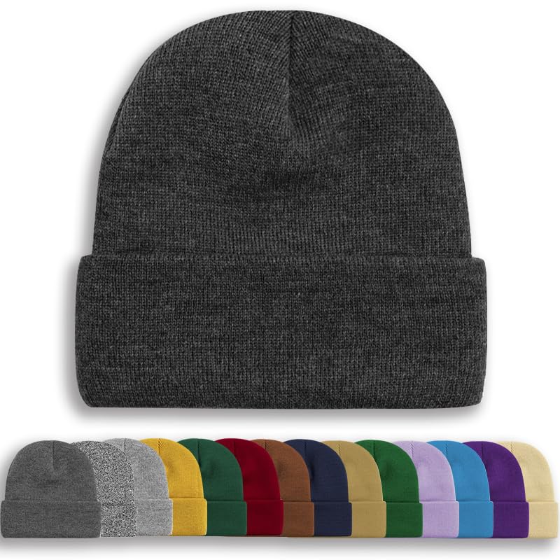 Image of Rosoz Unisex Beanie Winter Knitted Skull Cuffed Soft Warm Hat for Men /Women Slouchy Ski Watch Cap