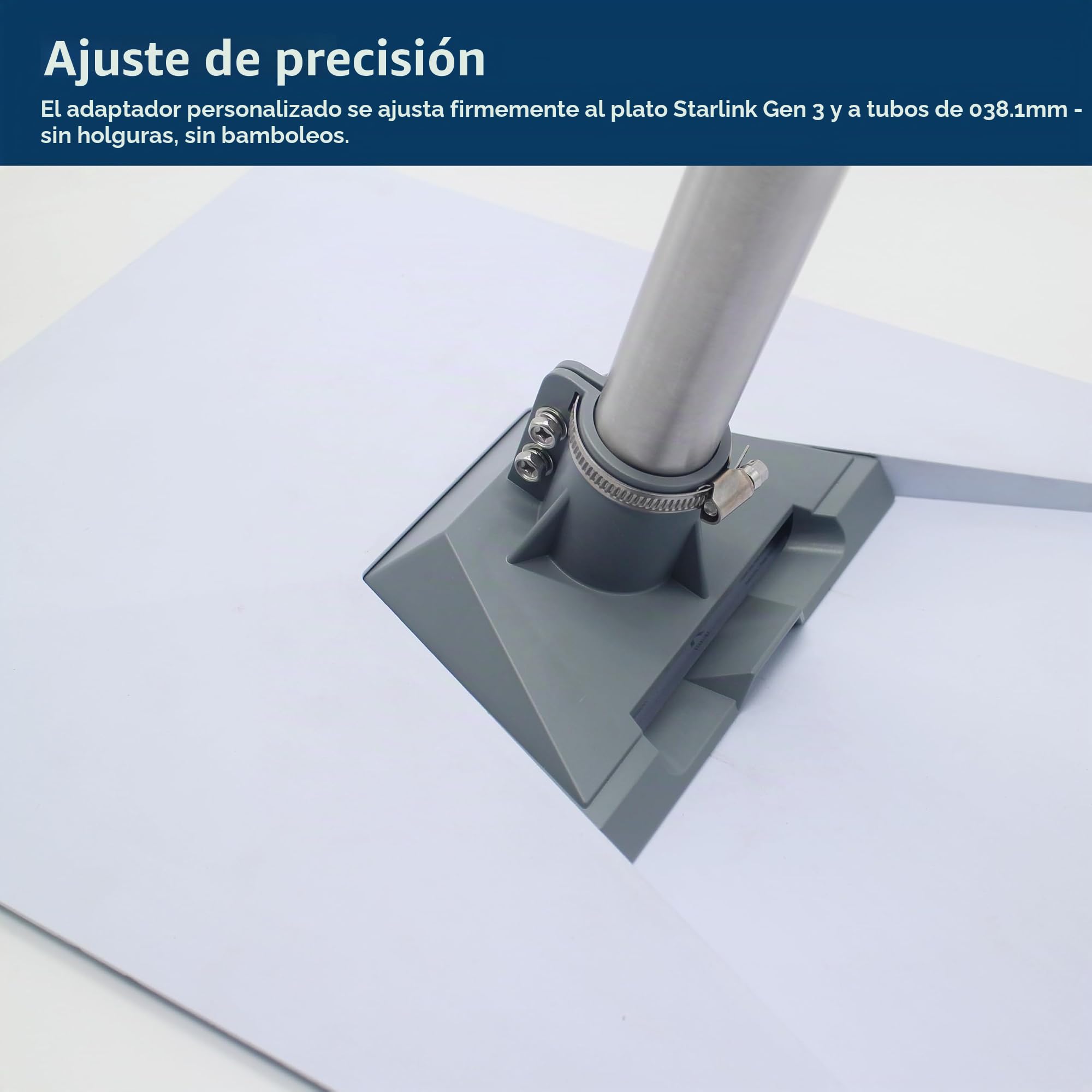 Starlink - Pivote de montaje en J de pared estándar 4/4X incluye adaptador de tubería Gen 3/V4 | Acero inoxidable