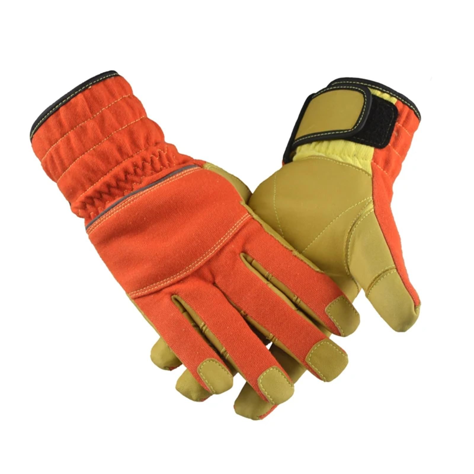 Genérico 1 par/2 unidades de guantes de rescate de piel de vacuno y aramida: ignífugos, anticorte, resistentes al fuego y aislantes térmicos. Guantes de trabajo de seguridad.(M)