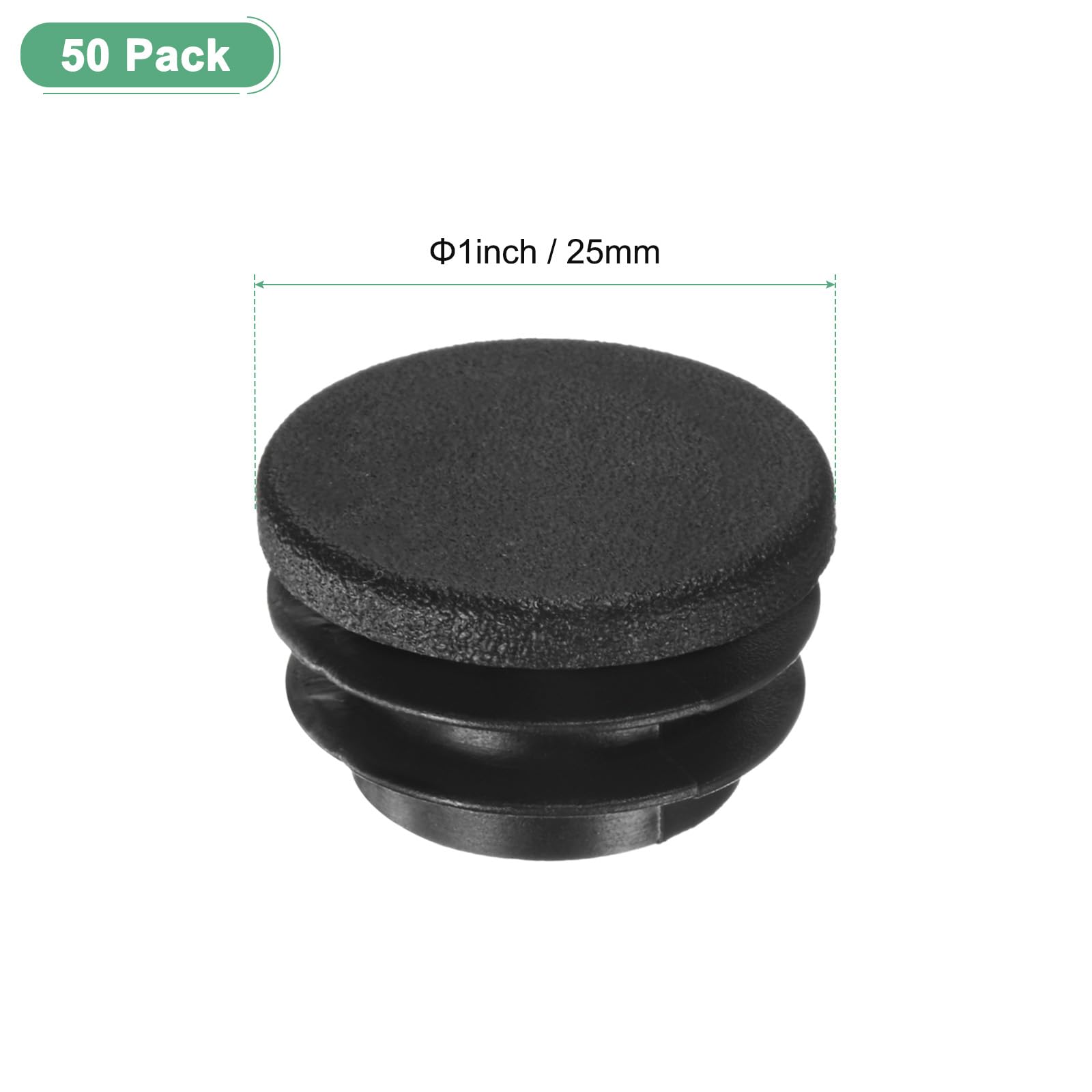 M METERXITY 50-Pack Round Plastic Hole Plugs, 1" (25mm) Plastic Tubing End Caps for Patio/Chairs/Fences, Metal Tubing Leg Cap - Image 3