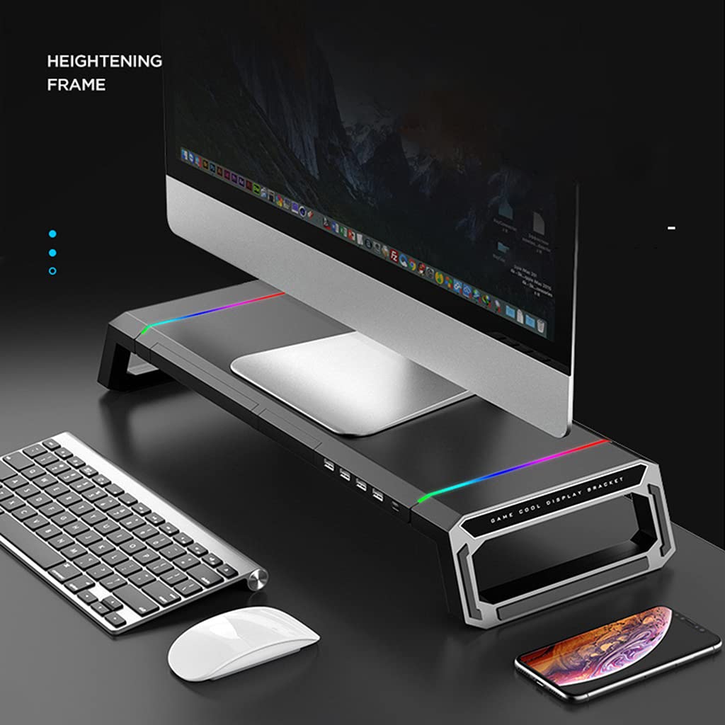 RGB Desktop Monitor Holder 4 USB 2.0 Laptop Stand Schermo del Computer