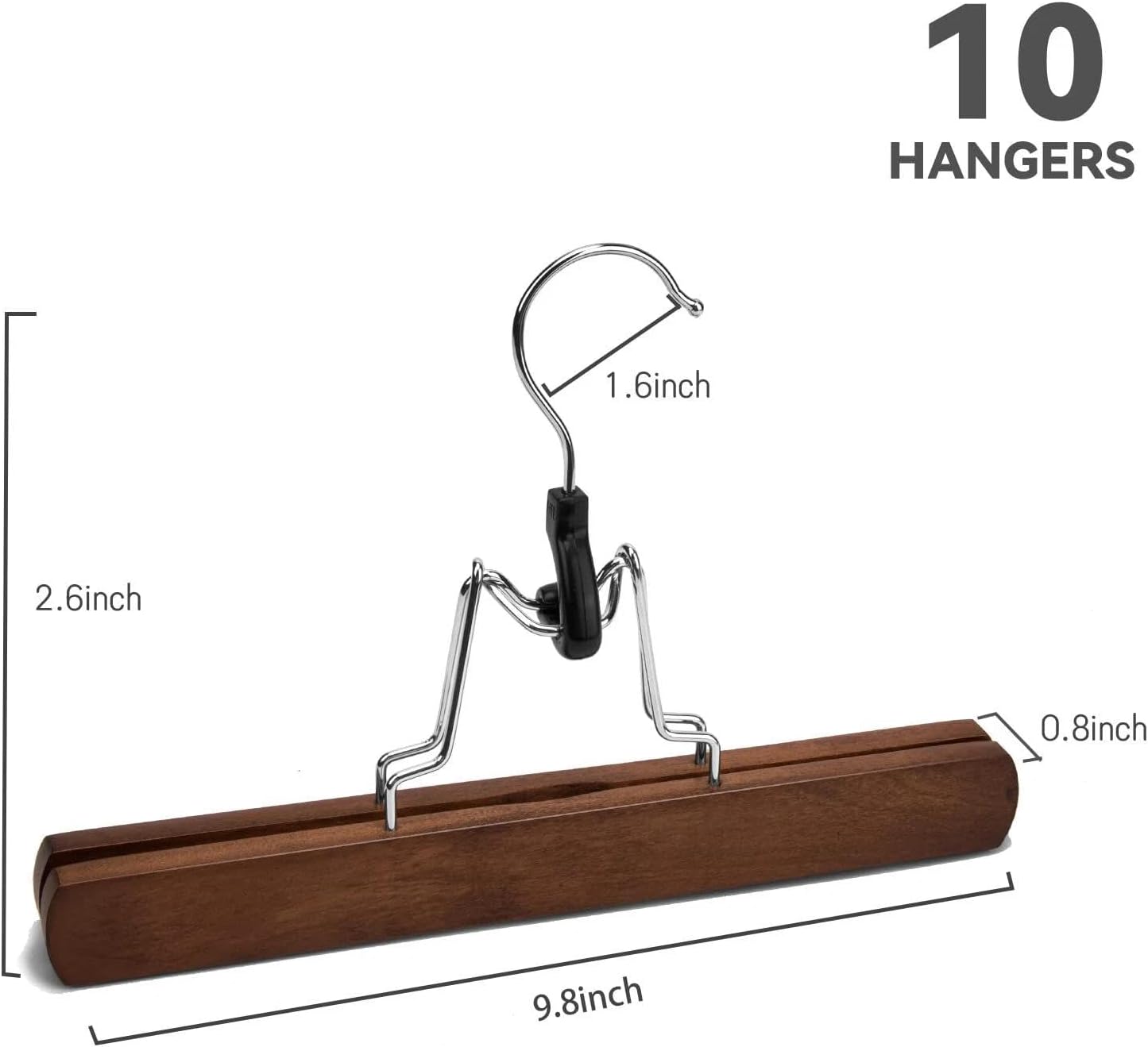 for Wooden Pants Skirt Hangers Finish Solid Wood Non Slip Jeans Slack for CLAMP H