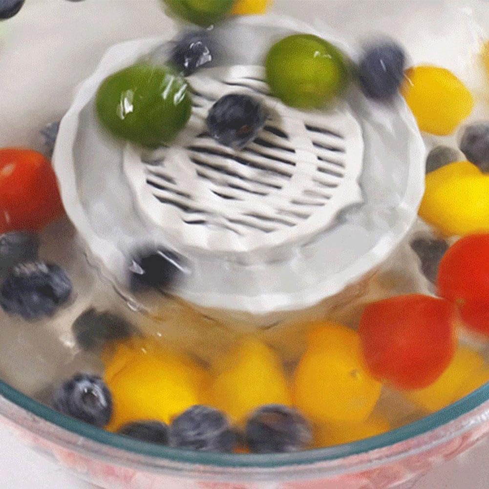 Fruit and Vegetable Washing Machine, Smart Upgrade Fruit Vegetable Cleaner with 6-Layer Electrolysis, Deep Wash Fruit Device in Water for Fruits Veggies Seafood Fresh Produce (White)