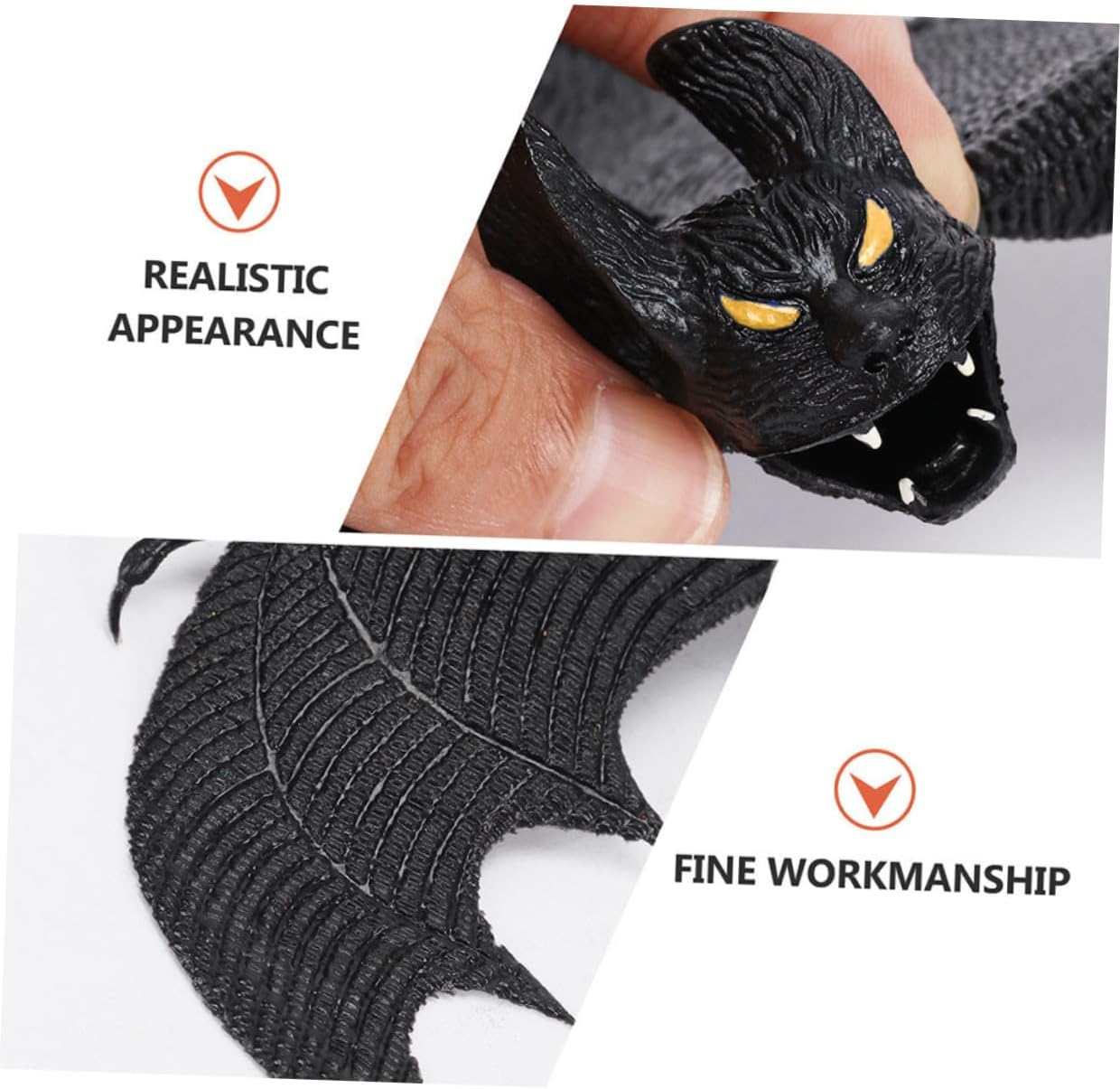 Mipcase 3pcs Halloween Hanging Bat Pendants Simulation Bat Ornaments Prank Props for Indoor Outdoor Party Decorations