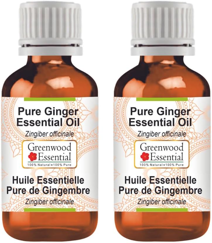Greenwood Essential Pure Ginger Essential Oil (Zingiber officinale) Steam Distilled 50ml (1.69 oz)