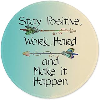 ITNRSIIET Mouse Pad with Stitched Edge, Mouse Mat Premium-Textured, Waterproof, Non-Slip Rubber Base Round Mousepad for Laptop Computer PC Office, Cute Design Desk Accessories, Inspirational Quote