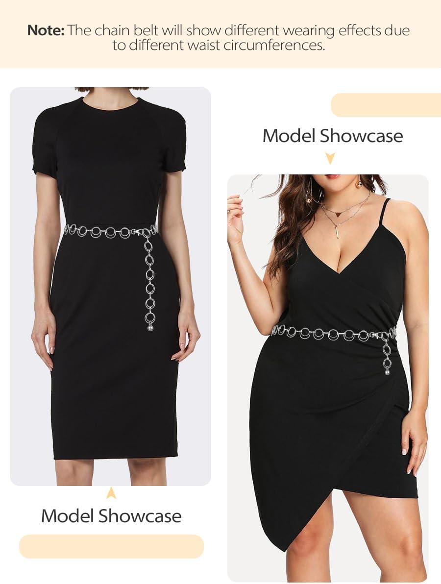 FIORETTO Chain Belt for Women Metal Waist Chain Fashion Multilayer Chain Belts for Dress - Image 4