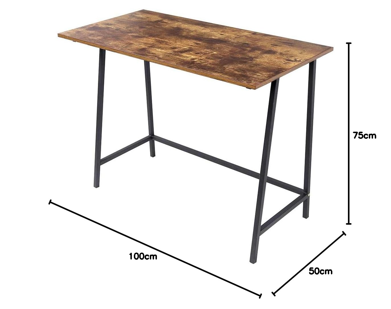 Tavolo Desk BAKAJI PC Wood MDF Anticato Metallo Office - Dettaglio