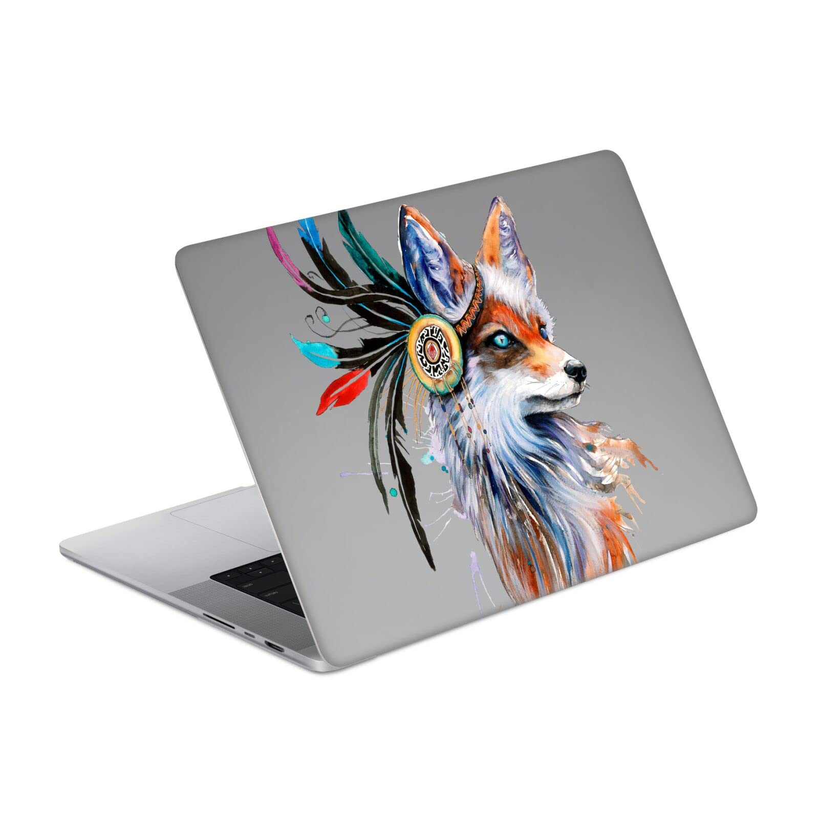 Sticker MacBook Pro 16 pouces A2485 ajusté en vinyle résistant motif renard artistique - 7