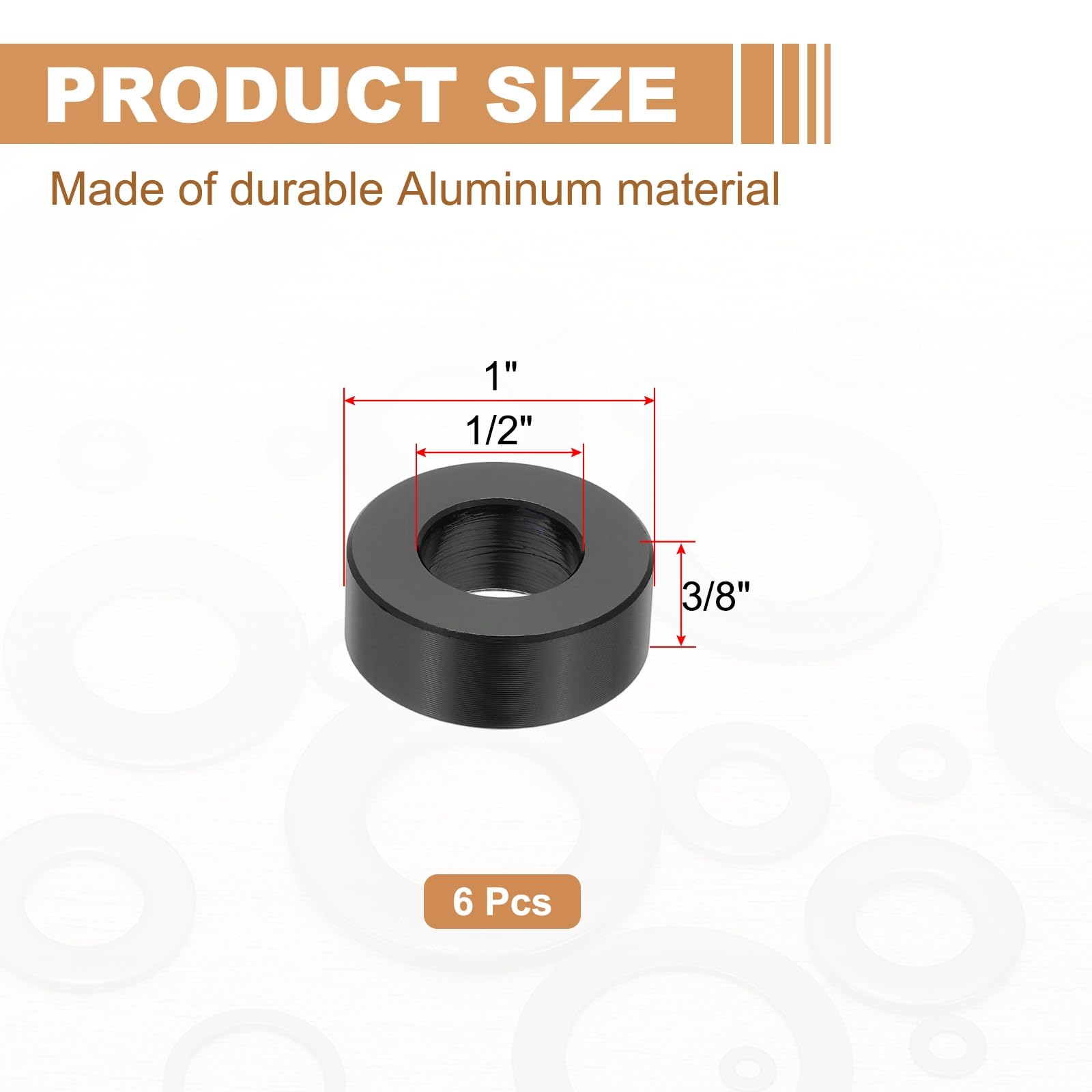 PATIKIL 6PCS Aluminum Spacers - Image 2