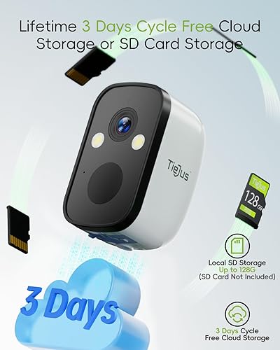 Miniatura 4 de TIEJUS Cámaras de seguridad inalámbricas para exteriores, cámara de seguridad alimentada por energía solar 2K, cámara inalámbrica WiFi de 2.4G,