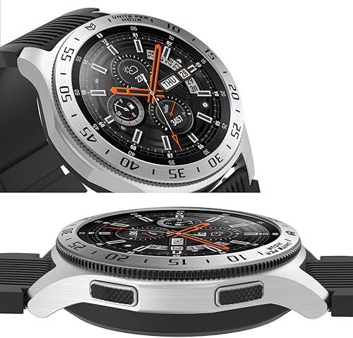 Miniatura 5 de PINHEN Anillo de bisel compatible con Galaxy Watch de 1.81 pulgadas (1.811 in), cubierta adhesiva antiarañazos de aluminio y bisel protector para