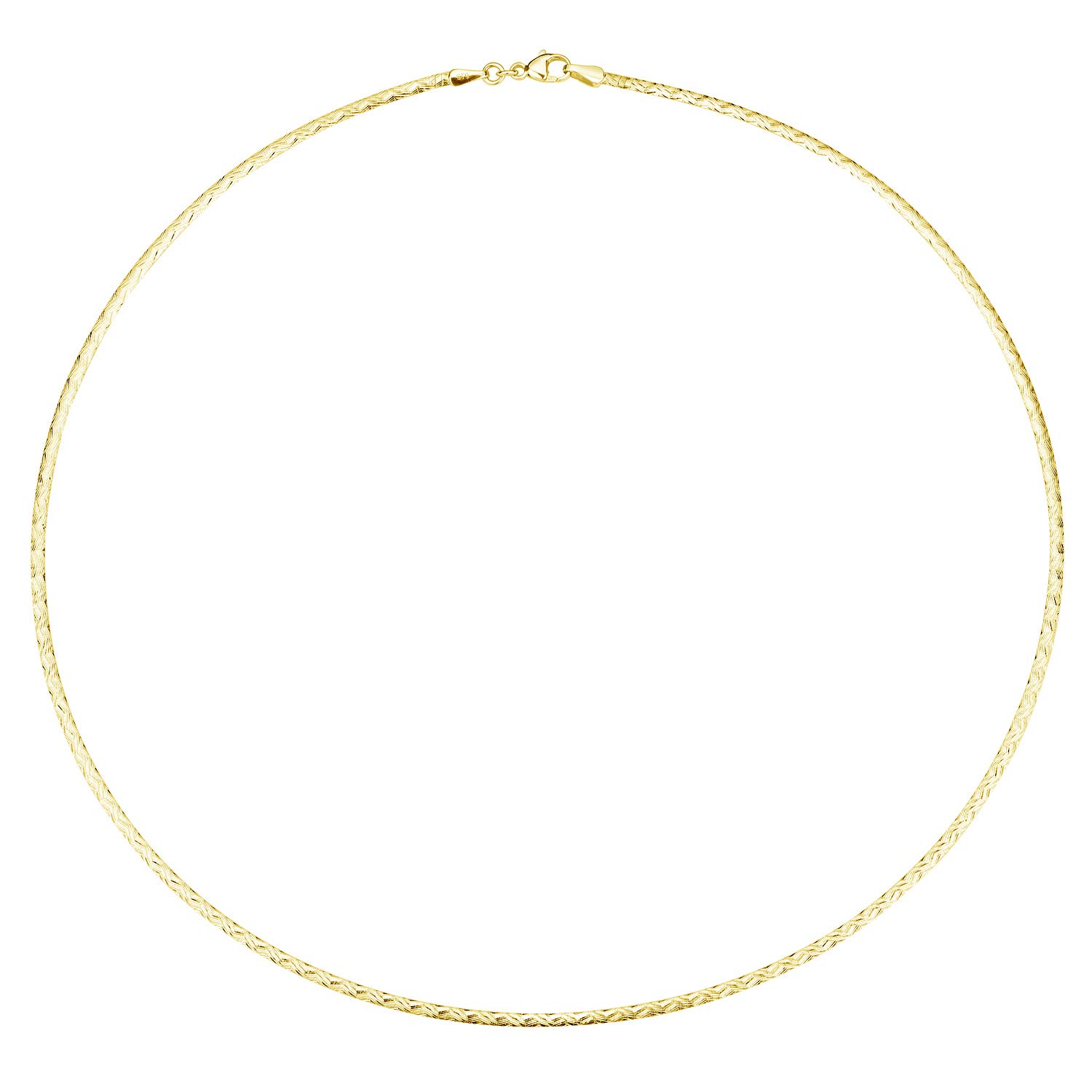 MATERIA Gold Halskette Collier Halsreif 45cm - 925 Silber Tonda-Kette gelbgold vergoldet mit Collier-Etui CO-24