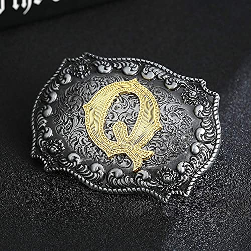 Image of HUABOLA CALYN Belt Buckle Men, Western Cowboy Rodeo Small Alphabet Letter ABCDMRJ to Z Initial Belt Buckles for Women