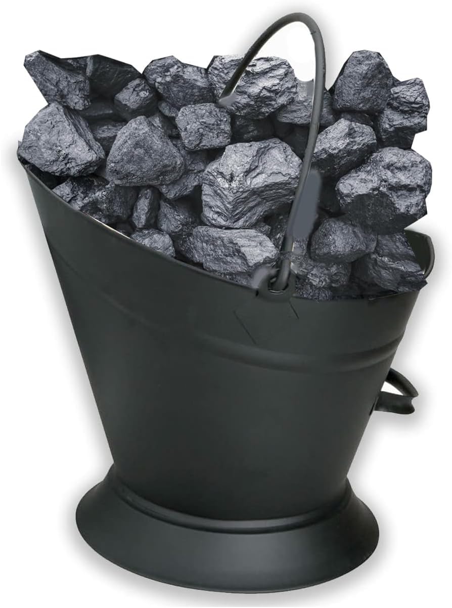 Mantraraj Black Mantrraj Fireside Waterloo Fire Coal Bucket Scuttle Hod Coal Fire Wood Burner Coal Bucket Wood Log Holder Coal Scuttle Kindling Bucket Metal Wood Log Holder Coal Kindling Bucket