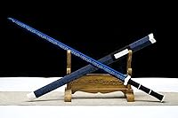 Vista 1 de LOONGSWORD, espada china, entrenamiento de espadas Han jian (hoja azul forjada de acero de alto carbono, accesorios de aleación)