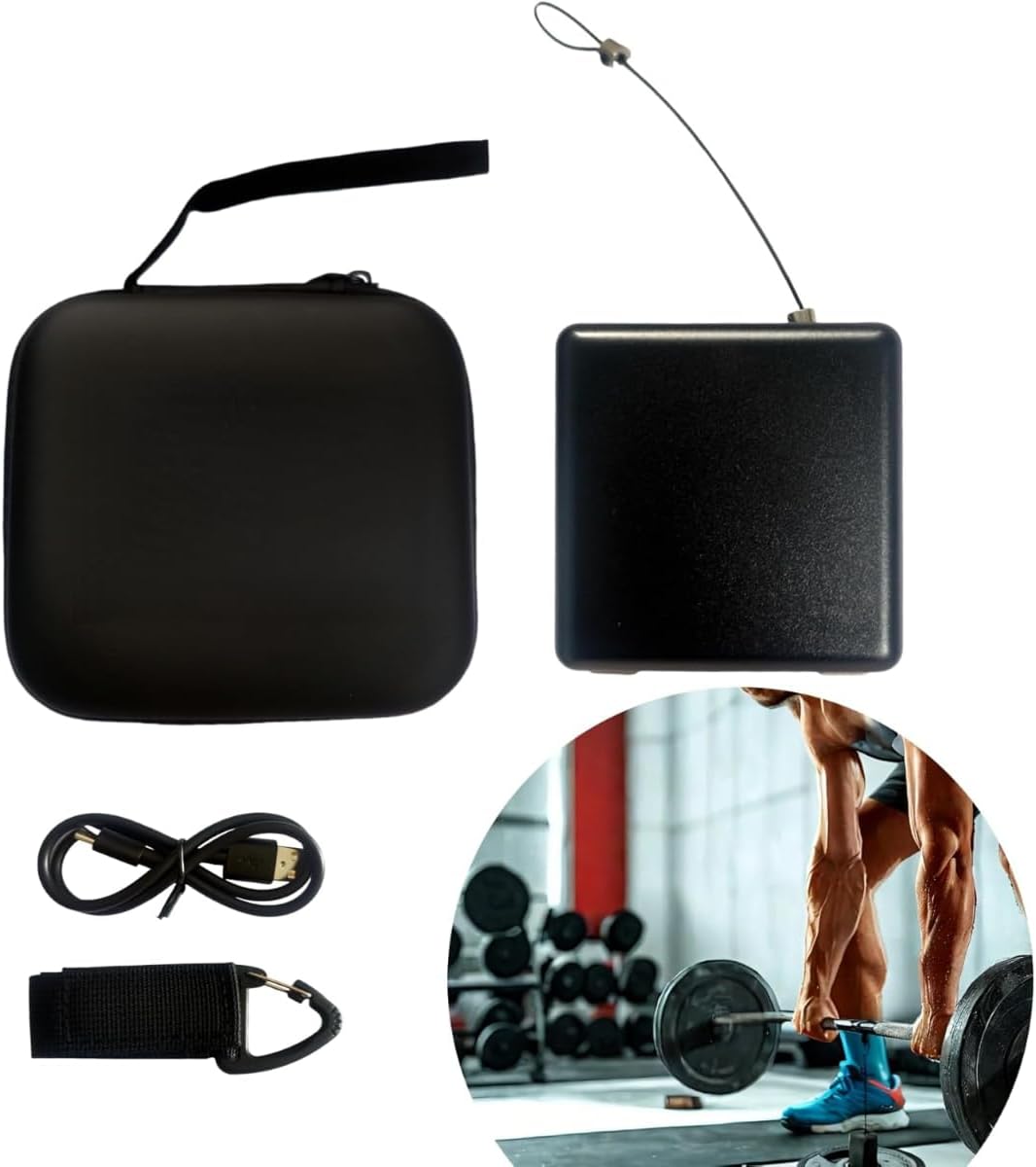 Speed and Strength VBT Velocity Based Training Encoder with App Control, Portable Linear Position Sensor for Weight Lifting, Vertical Jump Measurement, Fitness Tracking & Fat Burning