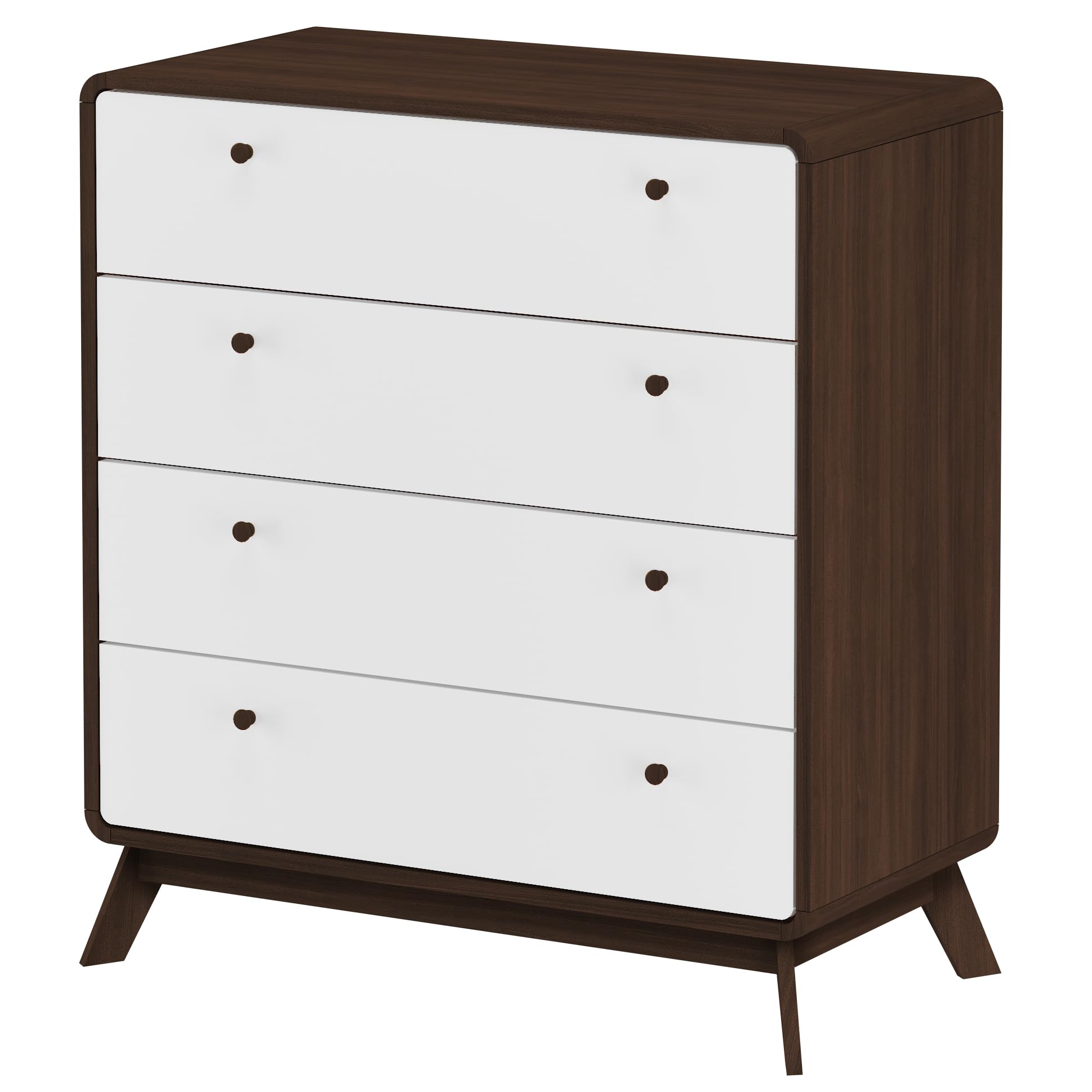 Dorel Home Brown Loft24 Cassie 4 Drawer Dresser Walnutwhite