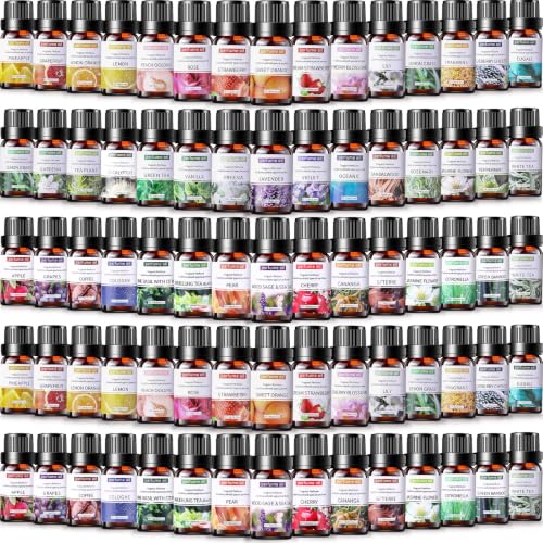 Dansib 42 Pcs Essential Oil Set for Diffuser 10ml Sweet Orange Lavender Lemongrass Peppermint Eucalyptus Rose Each Fragrance Oil for Candle Making Soap Making Aromatherapy Humidifiers (Classic)