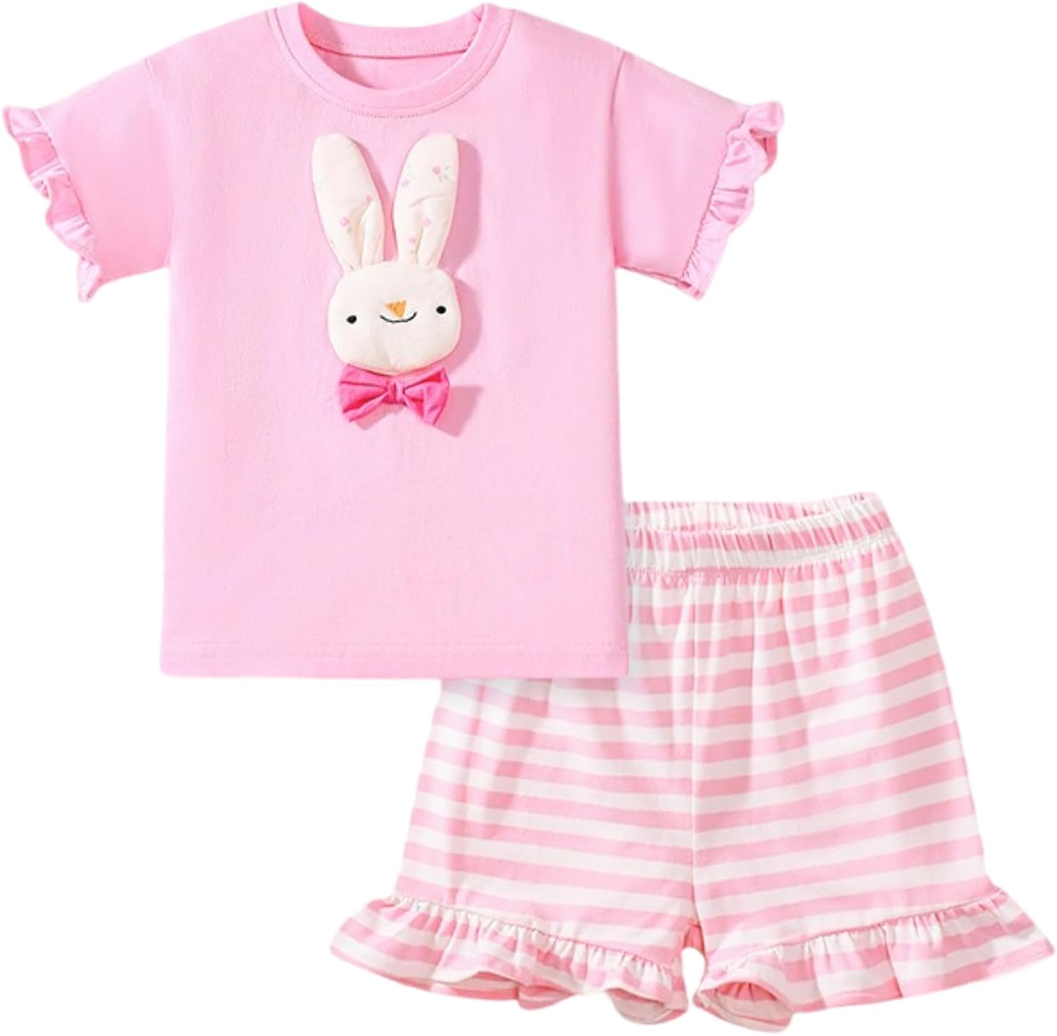 Toddler Girls Summer Outfits Clothes Kids Girl Short Sets Sleeveless T Shirt Shorts Top 2PCS Set 2-7Y