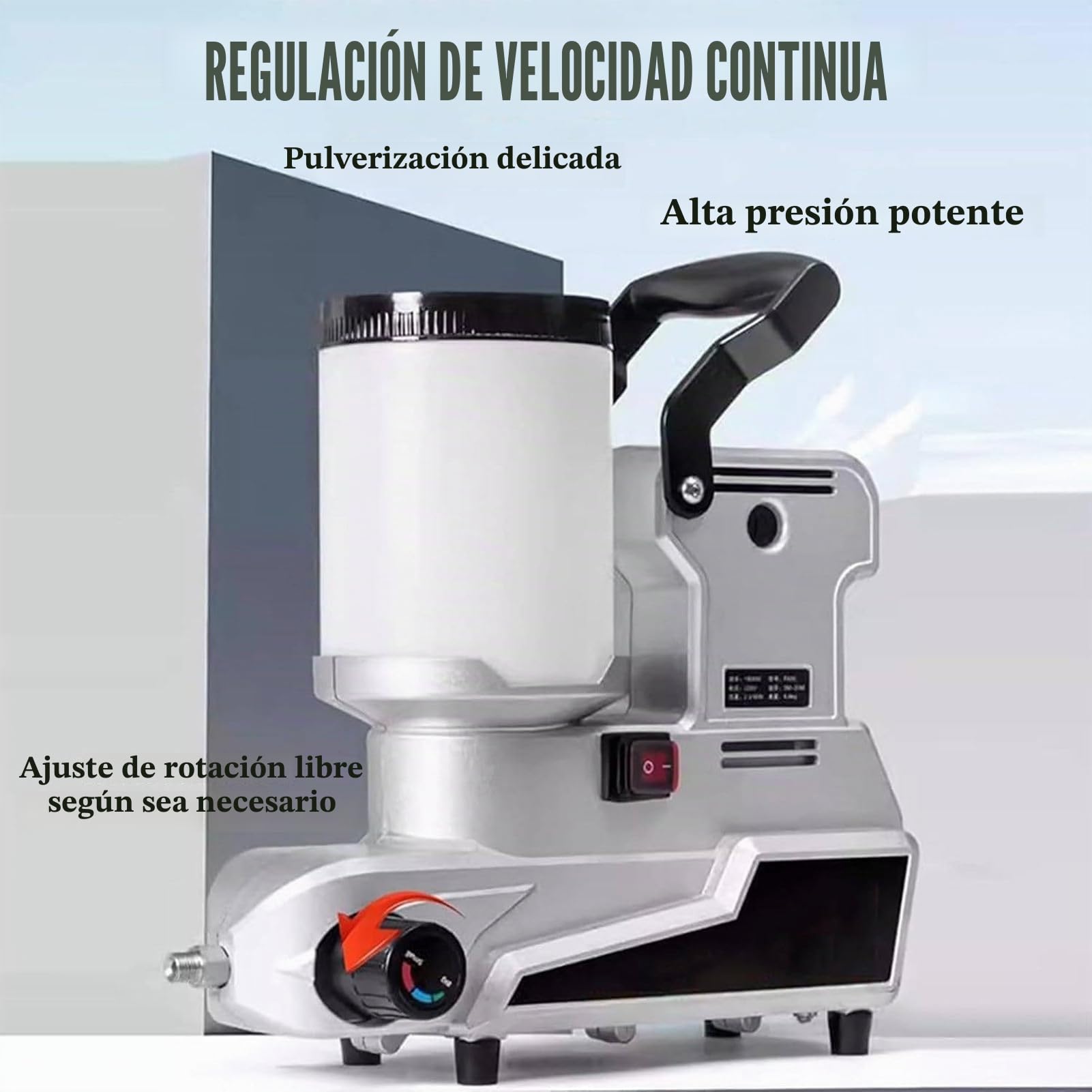 1600 W Pulverizador De EmulsióN De Pintura Sin Aire, Pistola De Pintura Airless PortáTil con Manguera De 5 M, para Muebles, Techos Y Paredes Interiores, Y Aplicaciones De Pintura Interior Y Exterior