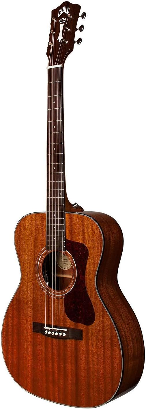 Guild Guitars OM-120 Acoustic Guitar, Natural, All Solid Woods, Westerly Collection, with Premium Gig Bag