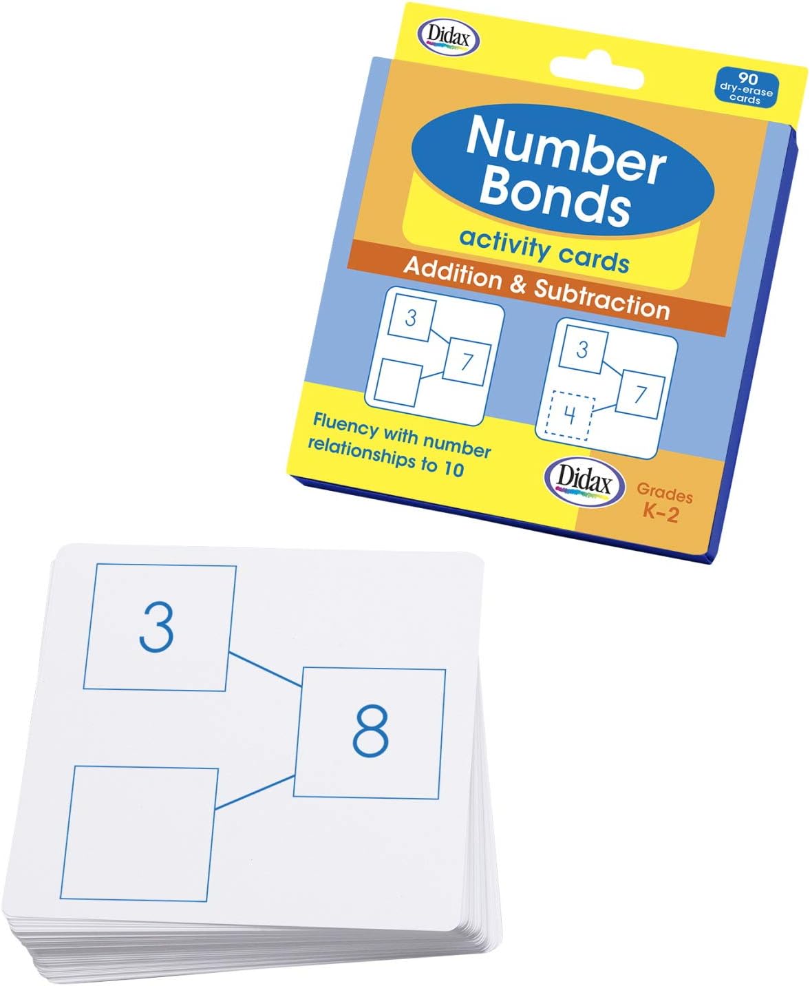 Didax - 211733 Number Bonds Activity Cards, Addition and Subtraction White Medium