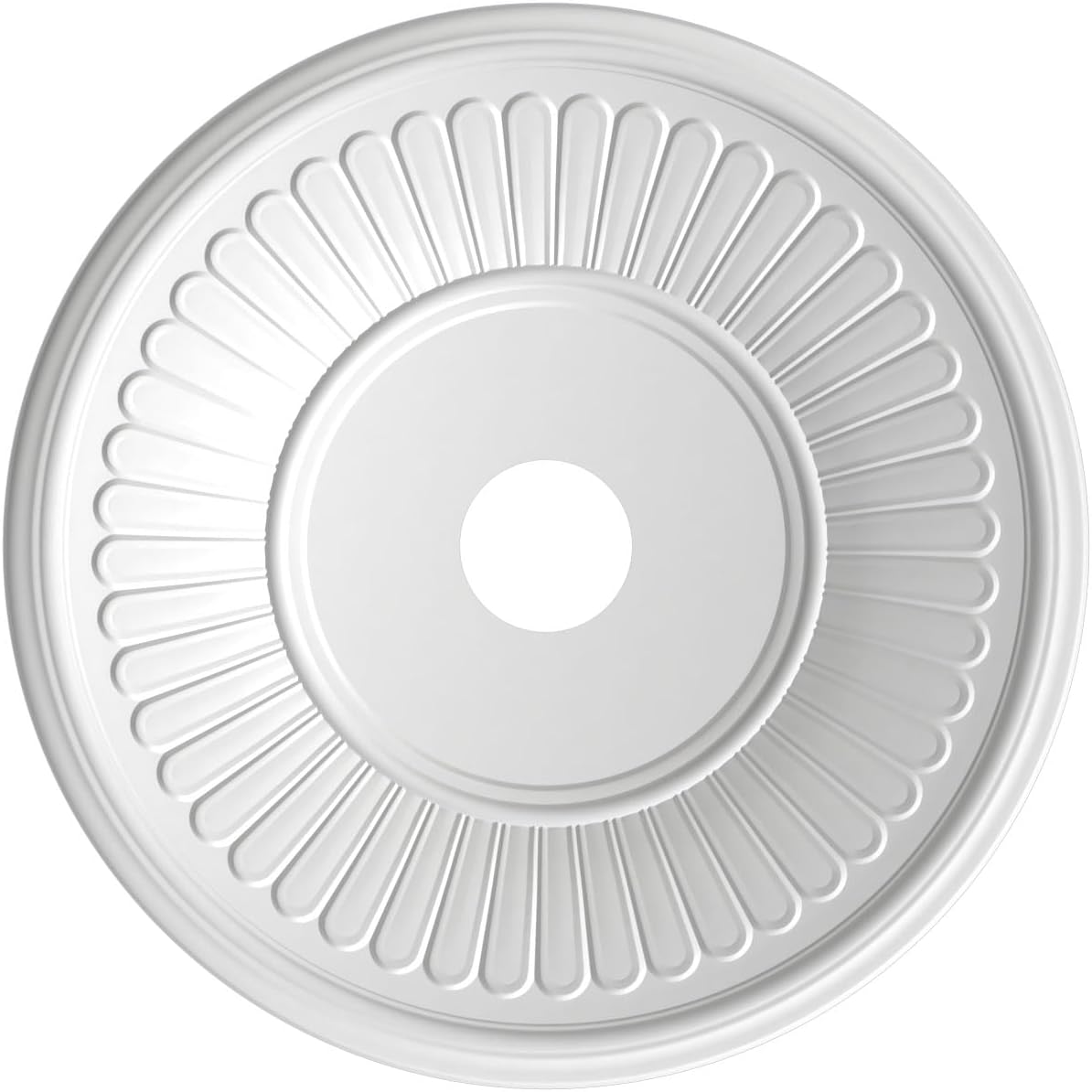 22"OD x 3 1/2"ID x 1"P Berkshire Thermoformed PVC Ceiling Medallion (Fits Canopies up to 10 1/8"), Metallic Black Night
