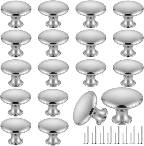 Miniatura 15 de Romeda Juego de 18 Piezas de Herrajes para Cajones - Pomos y Tiradores de 30mm en Negro para Cómodas y Cocinas con Tornillo