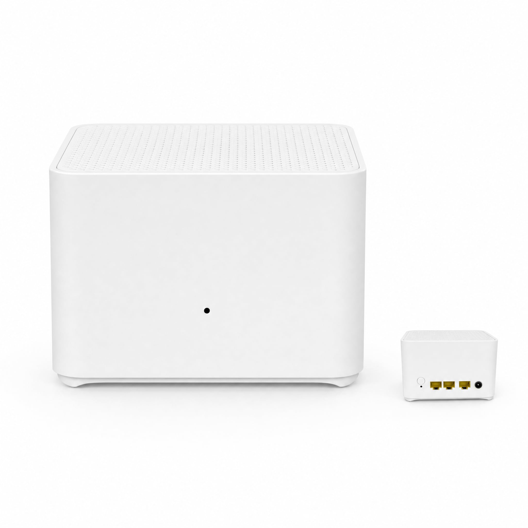Routeur WiFi Mesh Toute la Maison, Double Bande 2,4 + 5 GHz, Roaming Fluide, 3 Ports Gigabit (1 WAN + 2 LAN), Compatible Fibre, Design Cubique Compact sans Antenne, WPA3