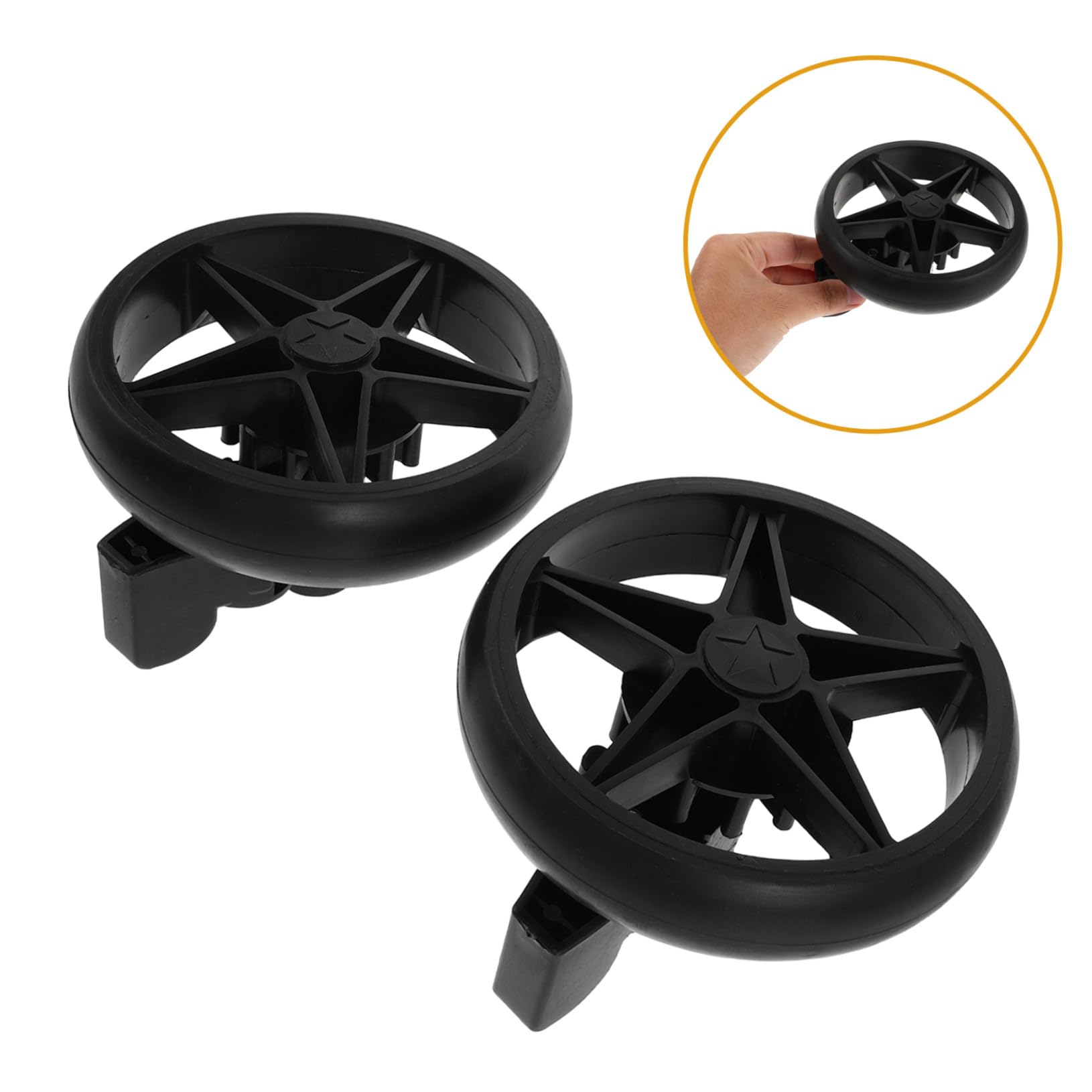 2 Pièces accessoires de poussette roues pivotantes Black