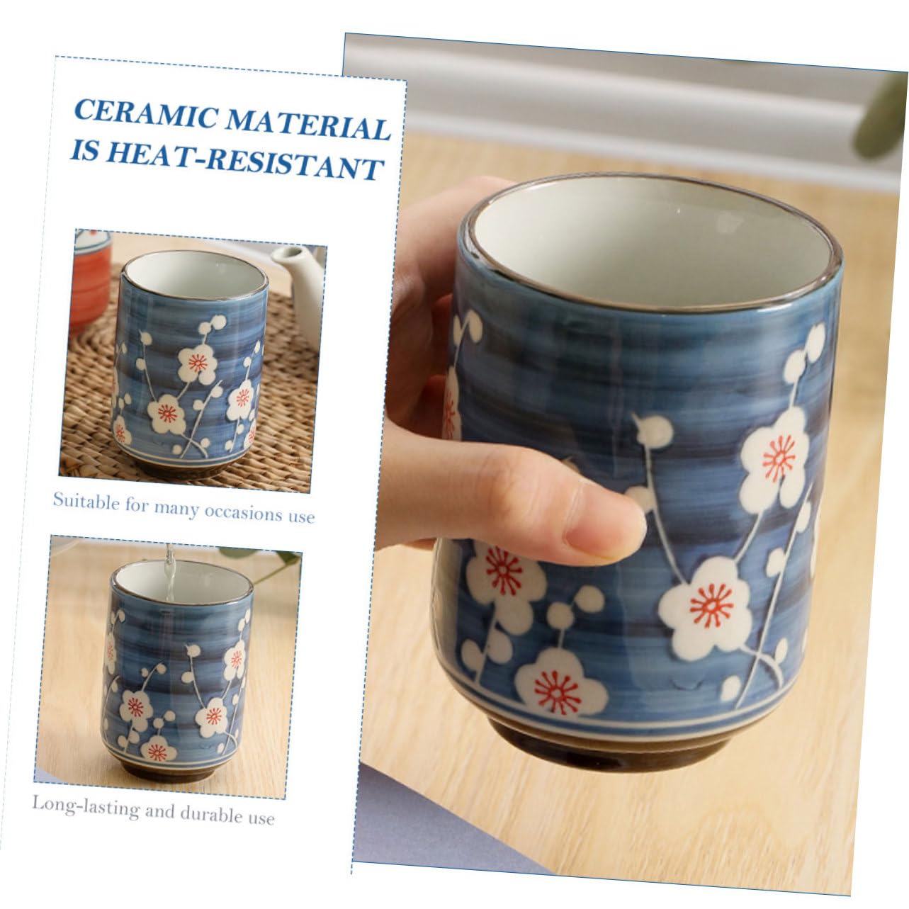 Ciieeo 2piezas Tazas De Cerámica Japonesa Pintadas Mano Para Té y Agua Decorativas y Prácticas Para Casa y Cafetería